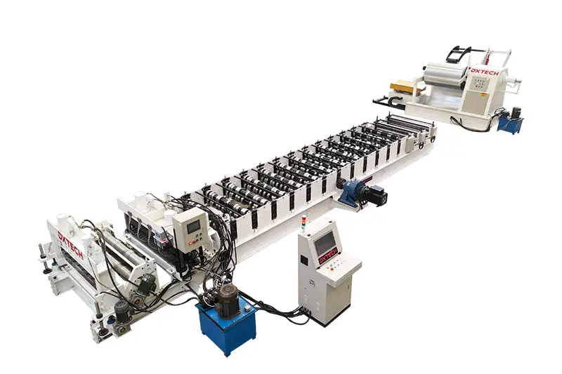 DXTECH Automatic Sheet Metal Roof Panel Roll Forming Machine With Hydraulic Uncoiler