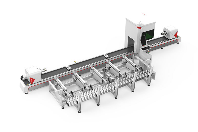 TM-Series Three Chuck Metal Tube Cutting Machine with Automatic Feeding