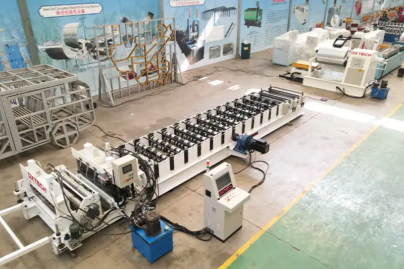 DXTECH Automatic Sheet Metal Roof Panel Roll Forming Machine With Hydraulic Uncoiler