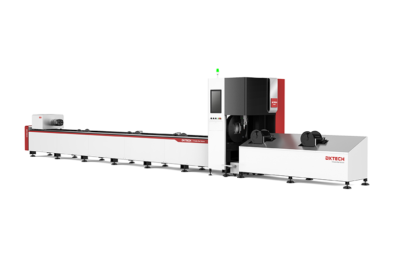 TKSeries | 3000w/6000w Professtional Metal Tube Fiber Laser Cutting Machine with Reducing Wheel Loading Station
